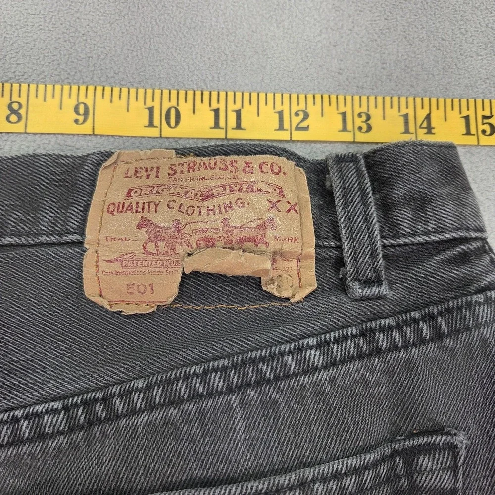 Vintage Levis 501 Jeans Mens Gray Straight Button Fly Faded 90s Fits 28x29